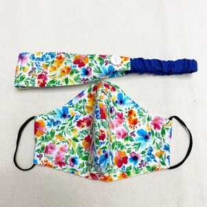 Headband with Buttons and Face Mask